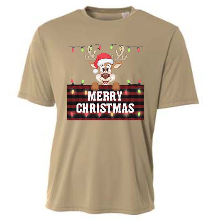 Merry Christmas Reindeerfamily Matching Reindeer Cooling Performance Crew T-Shirt