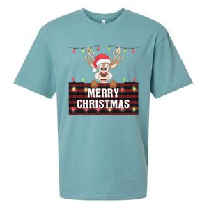 Merry Christmas Reindeerfamily Matching Reindeer Sueded Cloud Jersey T-Shirt