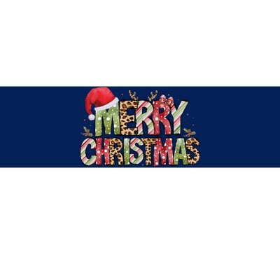 Merry Christmas Red Santa Hat Reindeer Xmas Family Bumper Sticker