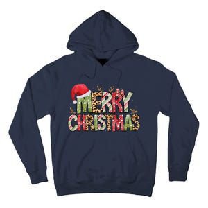 Merry Christmas Red Santa Hat Reindeer Xmas Family Tall Hoodie