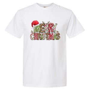 Merry Christmas Red Santa Hat Reindeer Xmas Family Garment-Dyed Heavyweight T-Shirt