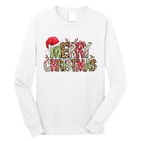 Merry Christmas Red Santa Hat Reindeer Xmas Family Long Sleeve Shirt