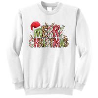 Merry Christmas Red Santa Hat Reindeer Xmas Family Sweatshirt