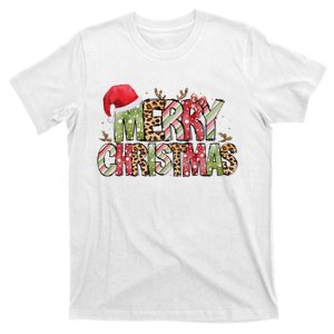 Merry Christmas Red Santa Hat Reindeer Xmas Family T-Shirt