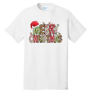 Merry Christmas Red Santa Hat Reindeer Xmas Family Tall T-Shirt