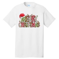 Merry Christmas Red Santa Hat Reindeer Xmas Family Tall T-Shirt