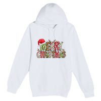 Merry Christmas Red Santa Hat Reindeer Xmas Family Premium Pullover Hoodie