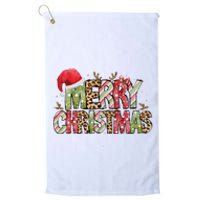 Merry Christmas Red Santa Hat Reindeer Xmas Family Platinum Collection Golf Towel