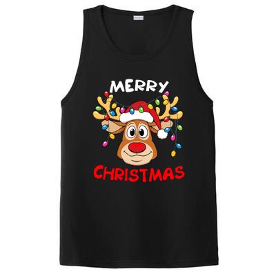 Merry Christmas Reindeer Xmas Family PosiCharge Competitor Tank