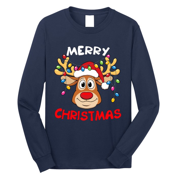 Merry Christmas Reindeer Xmas Family Long Sleeve Shirt