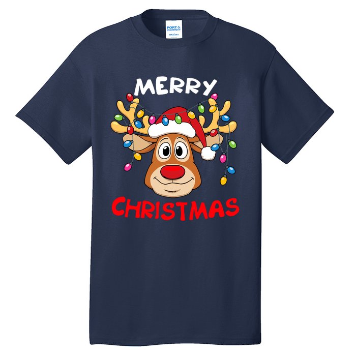 Merry Christmas Reindeer Xmas Family Tall T-Shirt