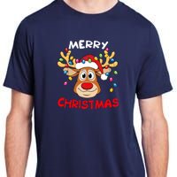 Merry Christmas Reindeer Xmas Family Adult ChromaSoft Performance T-Shirt