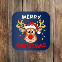 Merry Christmas Reindeer Xmas Family Coaster