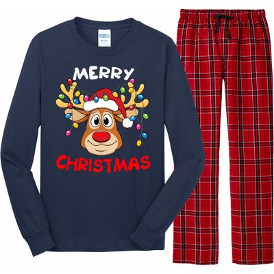 Merry Christmas Reindeer Xmas Family Long Sleeve Pajama Set