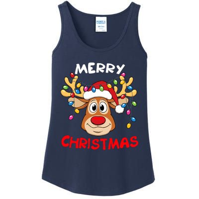 Merry Christmas Reindeer Xmas Family Ladies Essential Tank