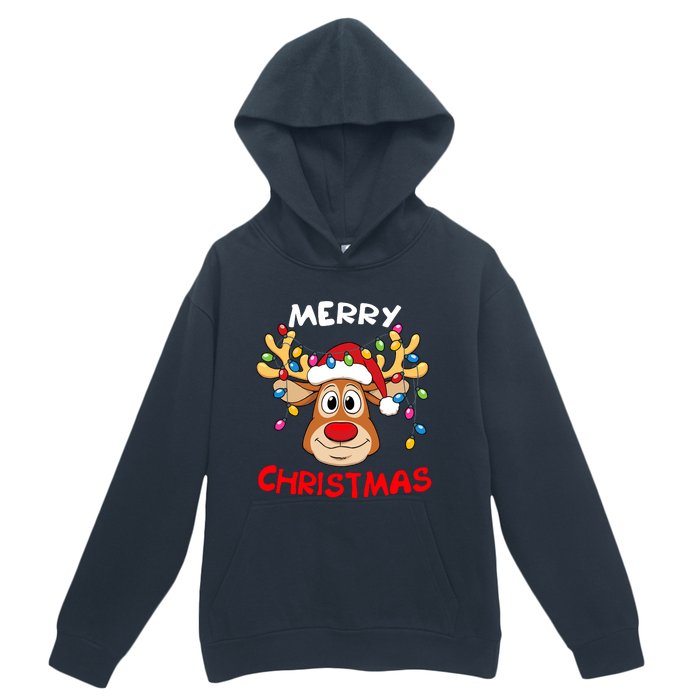 Merry Christmas Reindeer Xmas Family Urban Pullover Hoodie