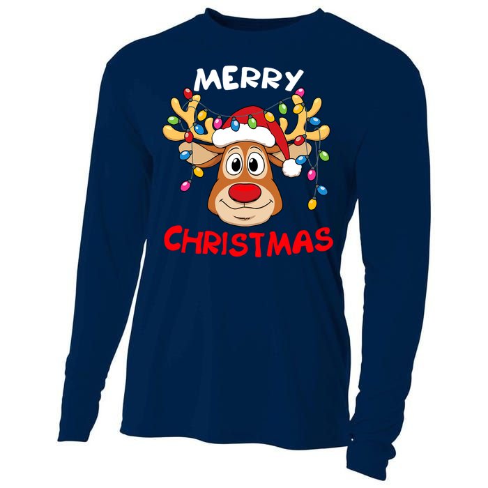 Merry Christmas Reindeer Xmas Family Cooling Performance Long Sleeve Crew