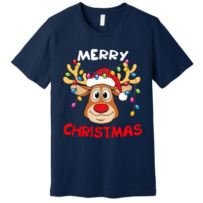 Merry Christmas Reindeer Xmas Family Premium T-Shirt