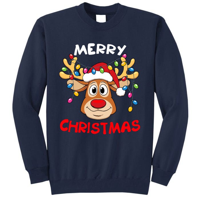 Merry Christmas Reindeer Xmas Family Tall Sweatshirt