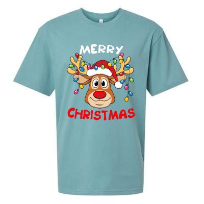 Merry Christmas Reindeer Xmas Family Sueded Cloud Jersey T-Shirt