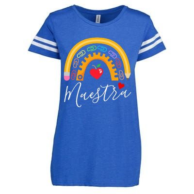 Maestra Cute Rainbow Regalos Para Maestra Bilingue Teache Enza Ladies Jersey Football T-Shirt