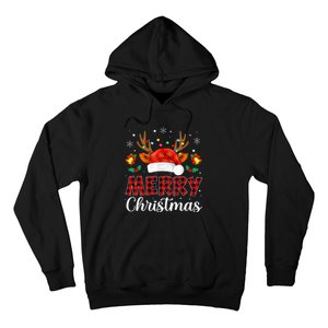 Merry Christmas Red Santa Hat Reindeer Xmas Family Hoodie