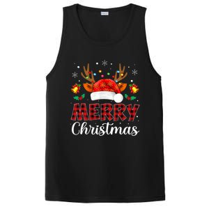 Merry Christmas Red Santa Hat Reindeer Xmas Family PosiCharge Competitor Tank