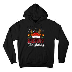 Merry Christmas Red Santa Hat Reindeer Xmas Family Tall Hoodie