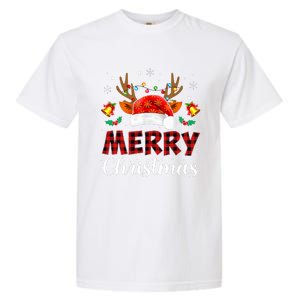 Merry Christmas Red Santa Hat Reindeer Xmas Family Garment-Dyed Heavyweight T-Shirt