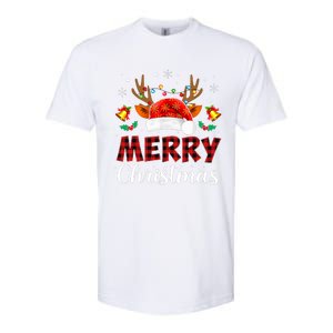 Merry Christmas Red Santa Hat Reindeer Xmas Family Softstyle CVC T-Shirt