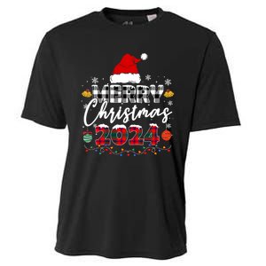 Merry Christmas Red Santa Hat Reindeer Xmas Family Cooling Performance Crew T-Shirt