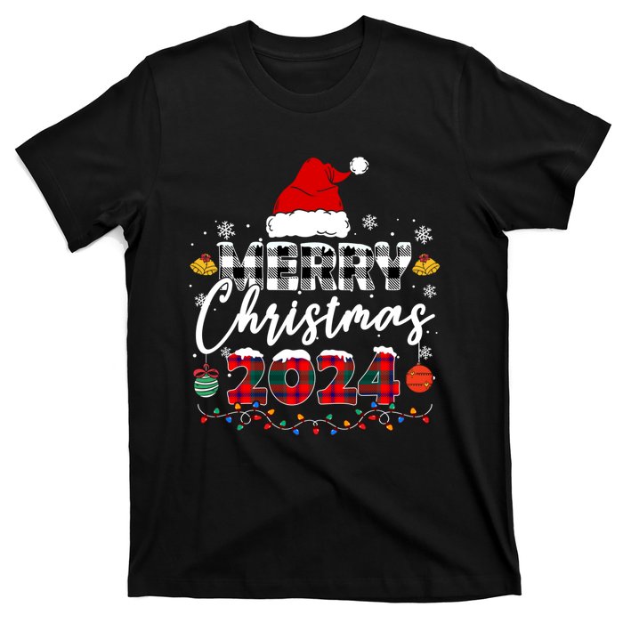 Merry Christmas Red Santa Hat Reindeer Xmas Family T-Shirt