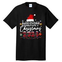 Merry Christmas Red Santa Hat Reindeer Xmas Family Tall T-Shirt