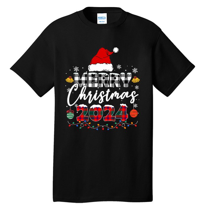 Merry Christmas Red Santa Hat Reindeer Xmas Family Tall T-Shirt