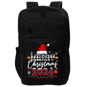 Merry Christmas Red Santa Hat Reindeer Xmas Family Impact Tech Backpack