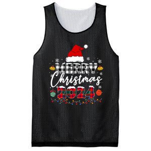 Merry Christmas Red Santa Hat Reindeer Xmas Family Mesh Reversible Basketball Jersey Tank