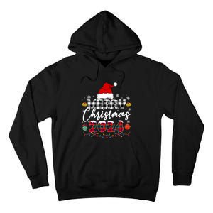 Merry Christmas Red Santa Hat Reindeer Xmas Family Tall Hoodie