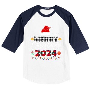 Merry Christmas Red Santa Hat Reindeer Xmas Family Baseball Sleeve Shirt