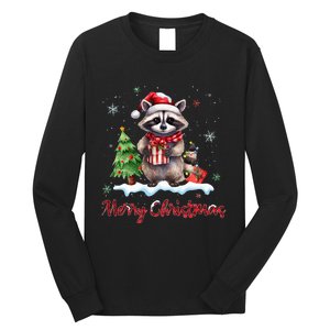 Merry Christmas Raccoon Christmas Xmas Gift  Long Sleeve Shirt