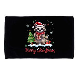 Merry Christmas Raccoon Christmas Xmas Gift  Microfiber Hand Towel