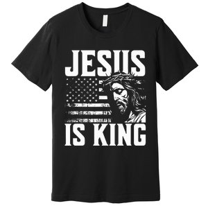 Minimalist Christian Religious Prayer Jesus Is King Premium T-Shirt