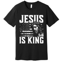 Minimalist Christian Religious Prayer Jesus Is King Premium T-Shirt