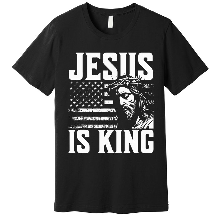 Minimalist Christian Religious Prayer Jesus Is King Premium T-Shirt