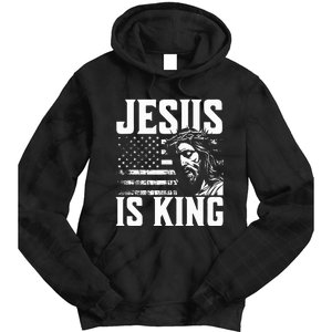 Minimalist Christian Religious Prayer Jesus Is King Tie Dye Hoodie