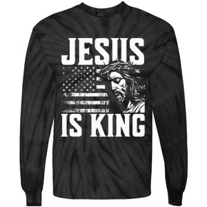 Minimalist Christian Religious Prayer Jesus Is King Tie-Dye Long Sleeve Shirt