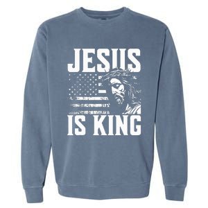 Minimalist Christian Religious Prayer Jesus Is King Garment-Dyed Sweatshirt