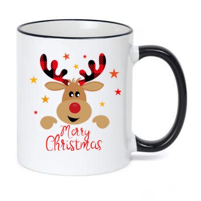 Merry Christmas Reindeer Cute Holiday 11oz Black Color Changing Mug