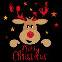 Merry Christmas Reindeer Cute Holiday 16 in Basic Backpack