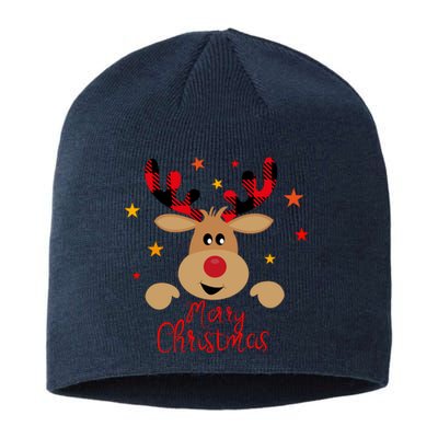 Merry Christmas Reindeer Cute Holiday Sustainable Beanie