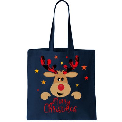 Merry Christmas Reindeer Cute Holiday Tote Bag